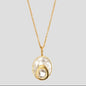 Natural Diamond Slices Double Oval 18K Gold Vermeil Necklace