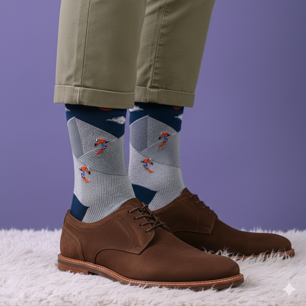 "Back Country" - Soxfords NY Skiing Themed Fine Men's Socks