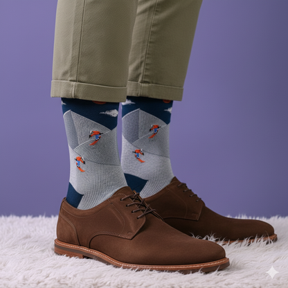 "Back Country" - Soxfords NY Skiing Themed Fine Men's Socks