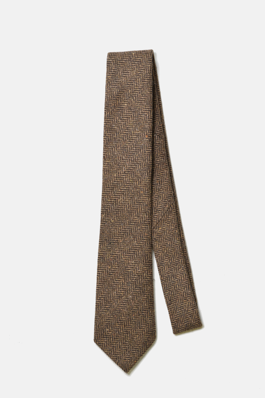 Brown Herringbone Necktie