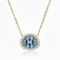 Stormy Blue-Gray Dichroic Glass 14kt Gold Vermeil Necklace