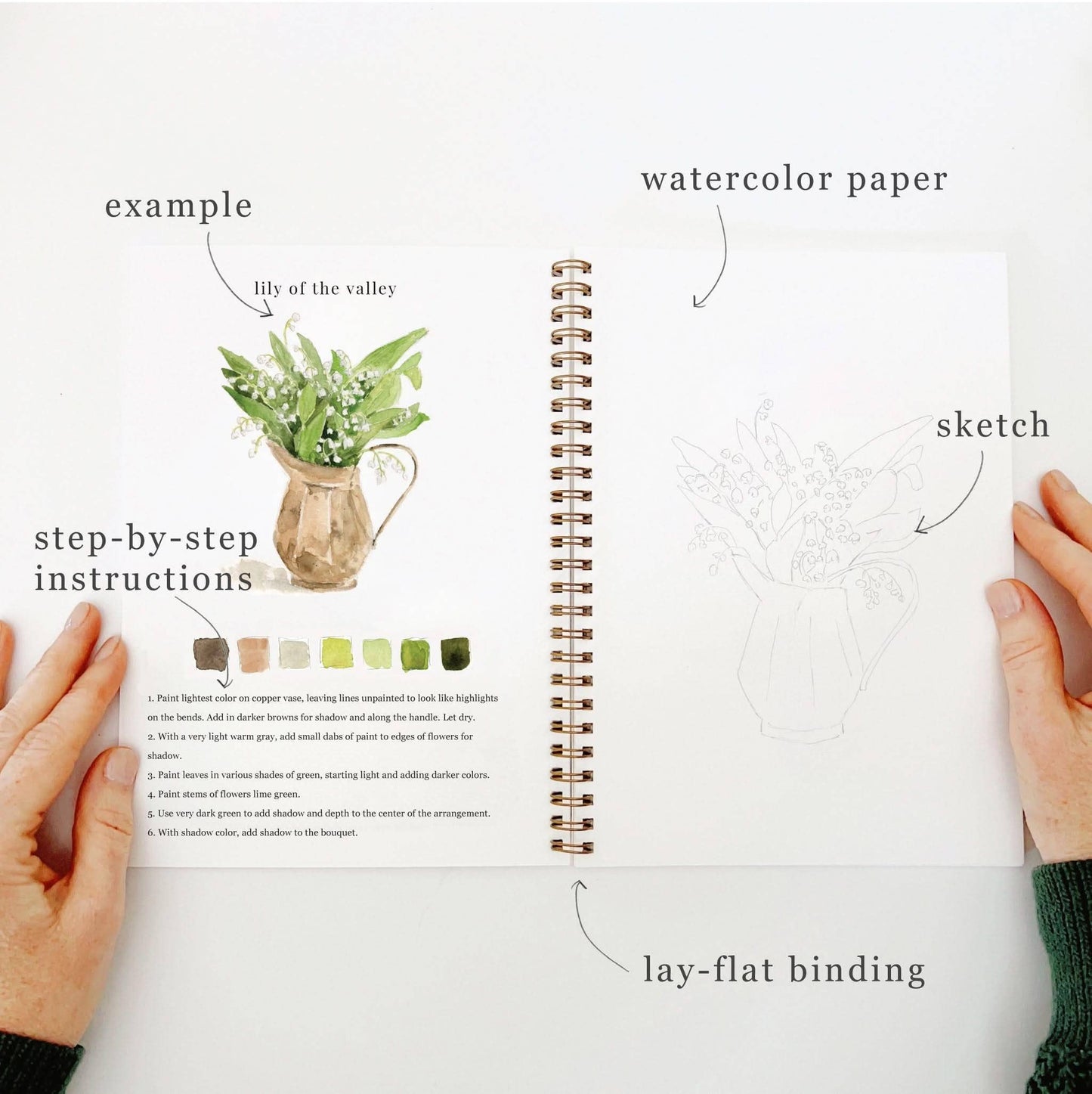 Bouquets Watercolor Workbook by Watercolor Artist Emily Lex