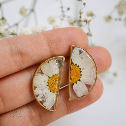 Daisy Half Moon Earrings