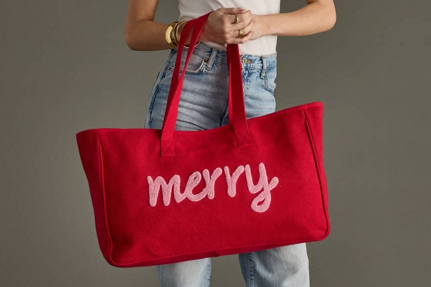 Red & Pink Merry Tote
