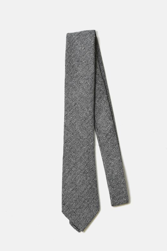 Black Herringbone Necktie