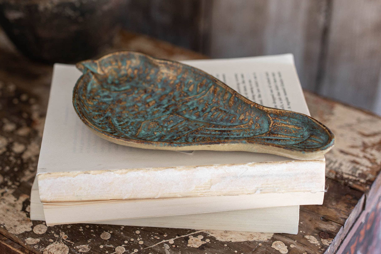 Patinaed Cast Iron Bird Tray