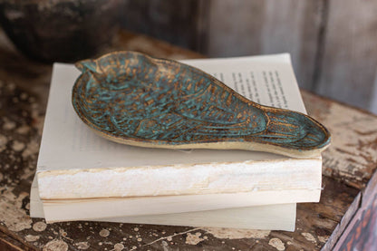 Patinaed Cast Iron Bird Tray