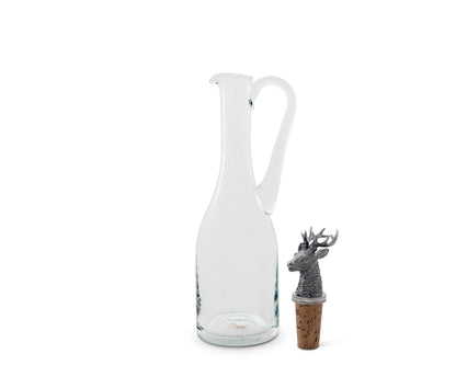Cruet Bottle with Pewter Elk Head Cork Stopper - IN STORE OR LOCAL PICK UP ONLY
