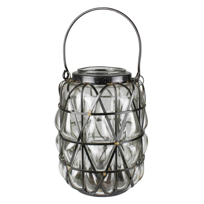 Medium Blown Glass Iron Framed Hurricane