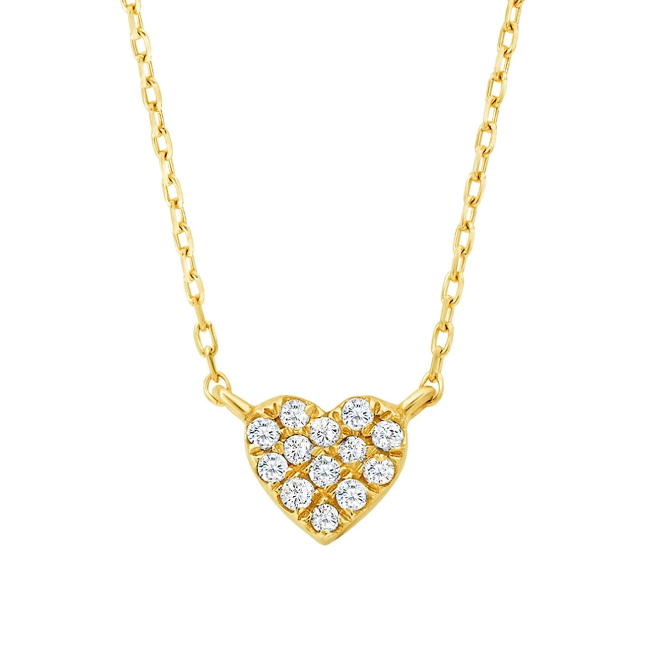 Diamond & 14kt Solid Gold Heart Pendant Necklace