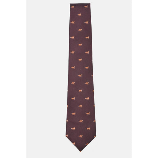 Burgundy Fox 100% Silk Handmade Necktie