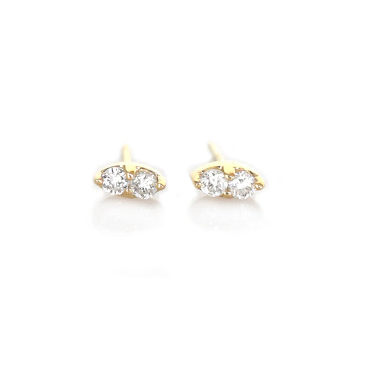 Diamond & 14kt Gold Stud Earrings