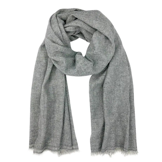 Gray Handloomed Cashmere Scarf/Pashmina