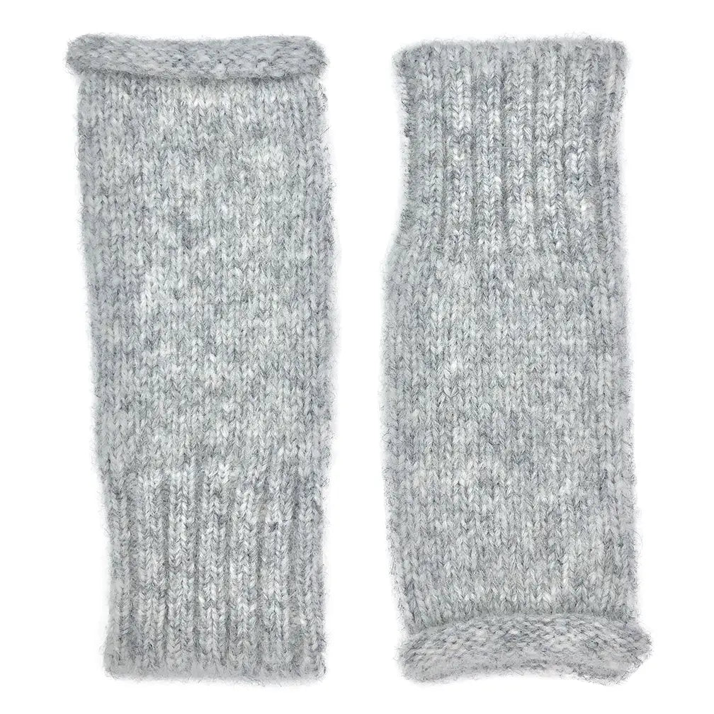 Gray Alpaca Fingerless Gloves