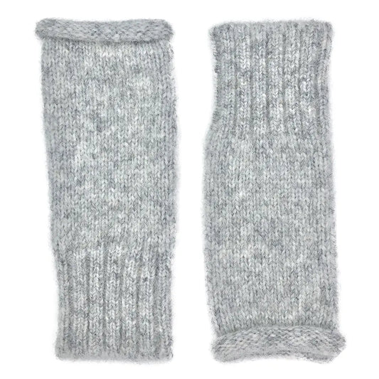 Gray Alpaca Fingerless Gloves