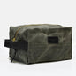 Dark Army Green Waxed Canvas Toiletry Bag/Dopp Kit