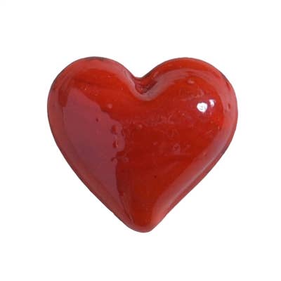 Tiny Red Glass Hearts