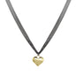 14kt Gold Vermeil Heart Gunmetal Necklace