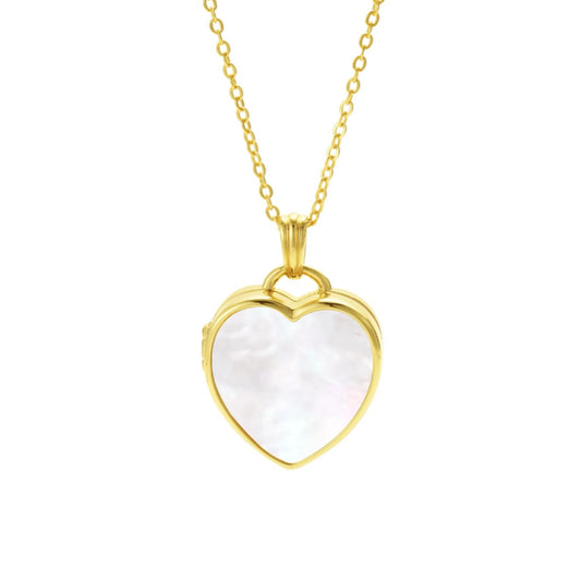 Mother of Pearl 14kt Gold Vermeil Locket Necklace
