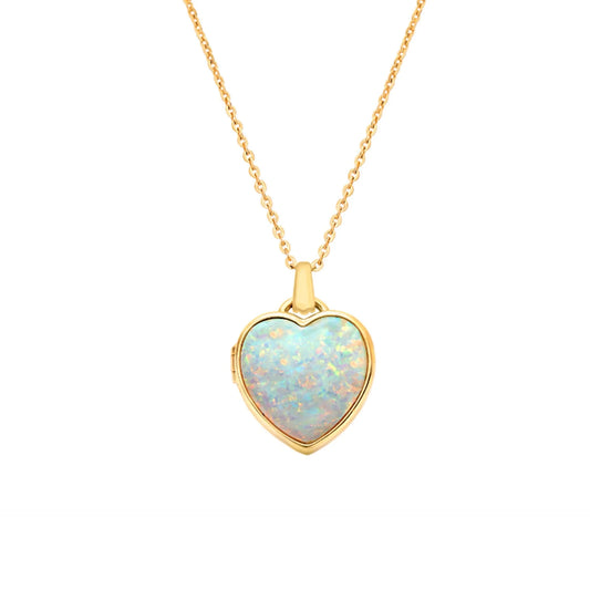 Heart of Opal 14kt Gold Vermeil Locket