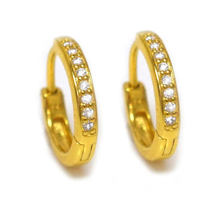 18kt Gold Vermeil Mini Simulated Diamond Hoops
