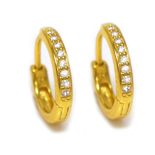 18kt Gold Vermeil Mini Simulated Diamond Hoops