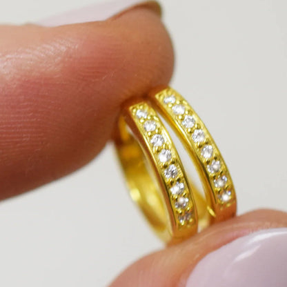18kt Gold Vermeil Mini Simulated Diamond Hoops