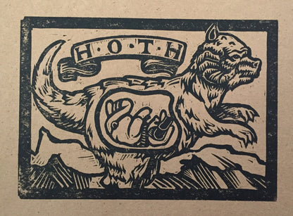 Signed Framed Star Wars Hoth Hand Pulled Linoleum Block Print by Charles State