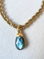Labradorite Briolette Pendant 12kt Gold Finish Necklace