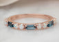 London Blue Topaz & Opal 14kt Rose Gold Vermeil Ring - Size 6