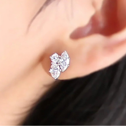 Moissanite Cluster Earrings