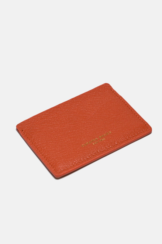 Orange Leather Classic Cardholder Wallet