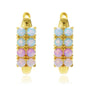 Ombré Blue & Pink Lab Opals 18kt Gold Vermeil Huggies