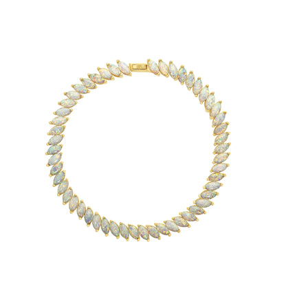 Lab Opal Fire 18kt Gold Vermeil Tennis Bracelet