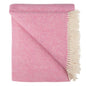 Pink Herringbone Shetland Lambswool Throw Blanket - Woven in England