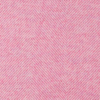 Pink Herringbone Shetland Lambswool Throw Blanket - Woven in England