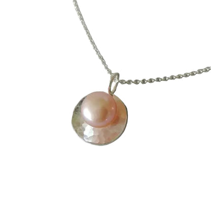 Pink Freshwater Pearl Sterling Silver Necklace