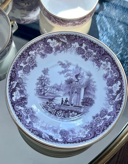 Dessert & Bread Plates - Vintage Lavender & Gold Bavarian Tea Set Circa 1930s-1950s