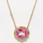 Pink Topaz, Citrine & White Topaz 14kt Gold Vermeil Necklace