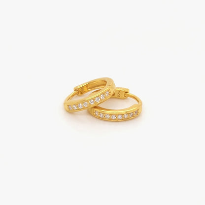 18kt Gold Vermeil Mini Simulated Diamond Hoops