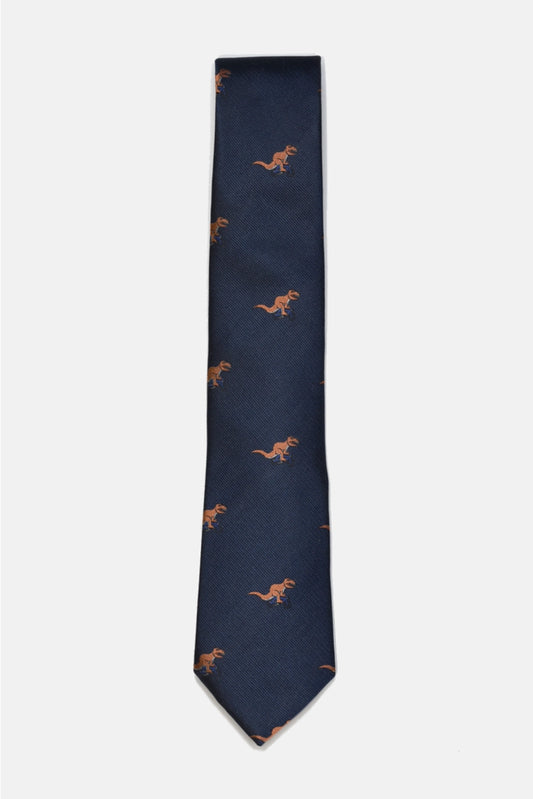 T-Rex on a Bike 100% Silk Handmade Necktie