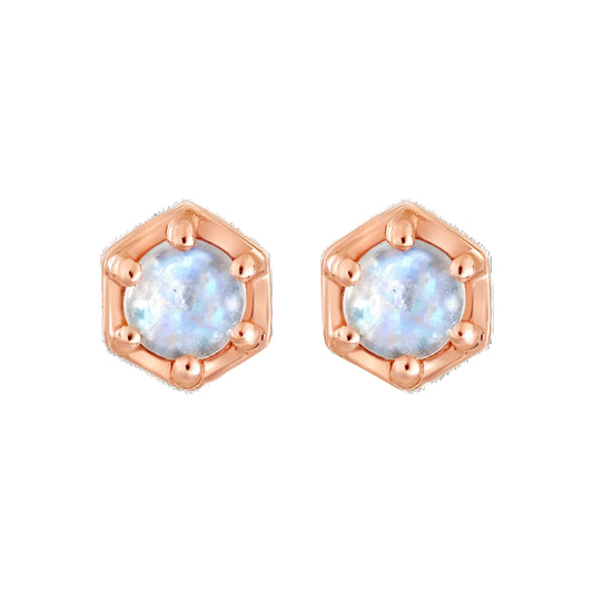 Rainbow Moonstone 14kt Gold Vermeil Stud Earrings
