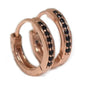 Black Diamonds in Rose Gold Hoops
