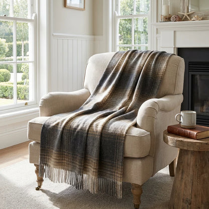 Ombré Highland Tweeds Shetland Lambswool Throw - Made in England