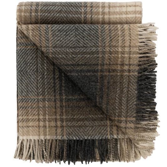 Ombré Highland Tweeds Shetland Lambswool Throw - Made in England