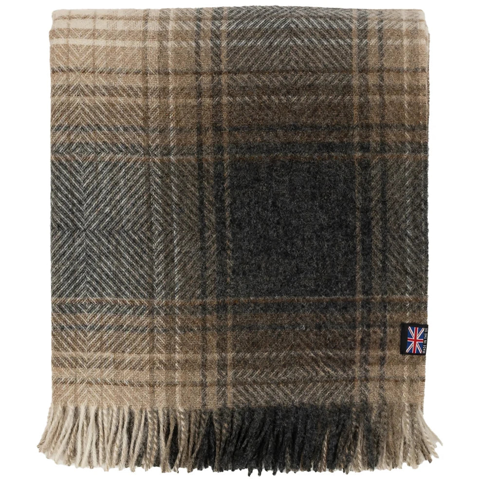 Ombré Highland Tweeds Shetland Lambswool Throw - Made in England