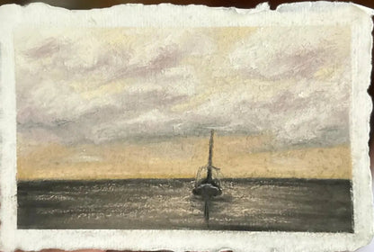 Sailboat Original Pastel Painting by Joy Merrell