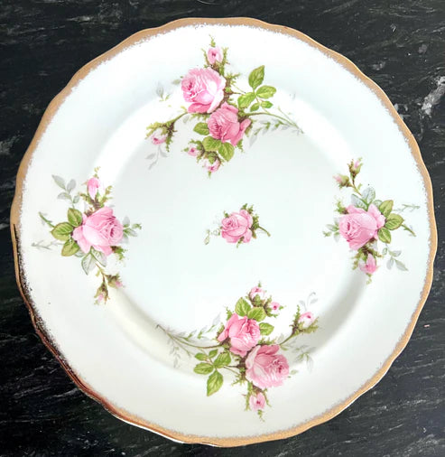 Salad Plate - Canonsburg Pink Rose China with 22KT Gold Trim Heirloom Set Circa 1950-1960s