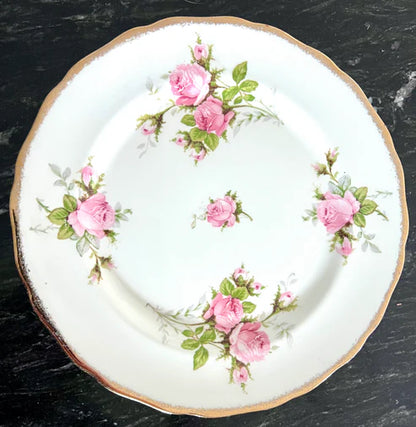 Salad Plate - Canonsburg Pink Rose China with 22KT Gold Trim Heirloom Set Circa 1950-1960s