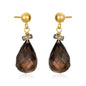 Smokey Quartz & Pavé Diamond Roundel 14kt Gold Fill Earrings